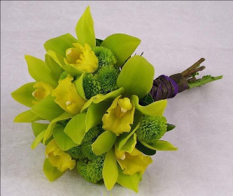 Green Orchid Bouquet  |  Periwinkle Flowers Toronto